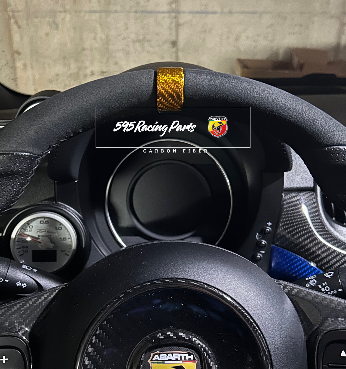 Mirino Volante in CARBONIO VERO Fiat 500 Abarth 595 - 695 - in diverse finiture