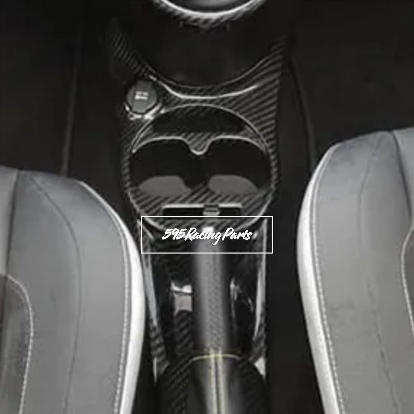 (Preordine)Cover tunnel centrale in VERO CARBONIO Fiat 500 Abarth - 595 - 695 Restyling