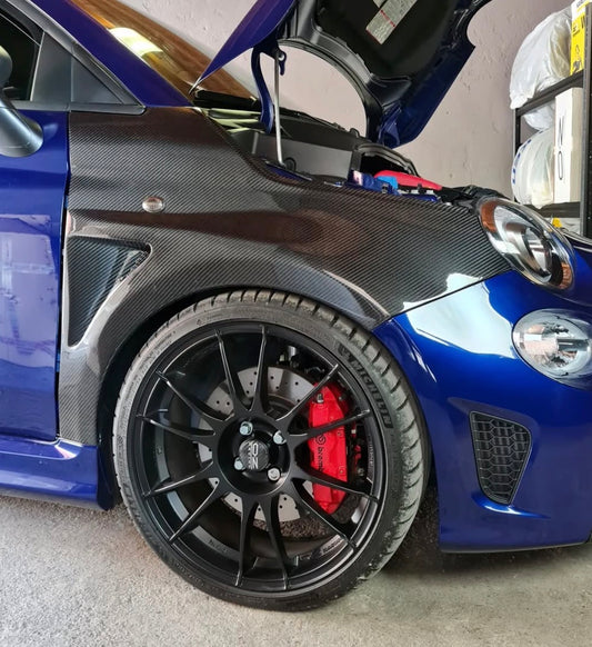 Pair of REAL CARBON Fender Flares for Fiat 500 Abarth - 595 - 695
