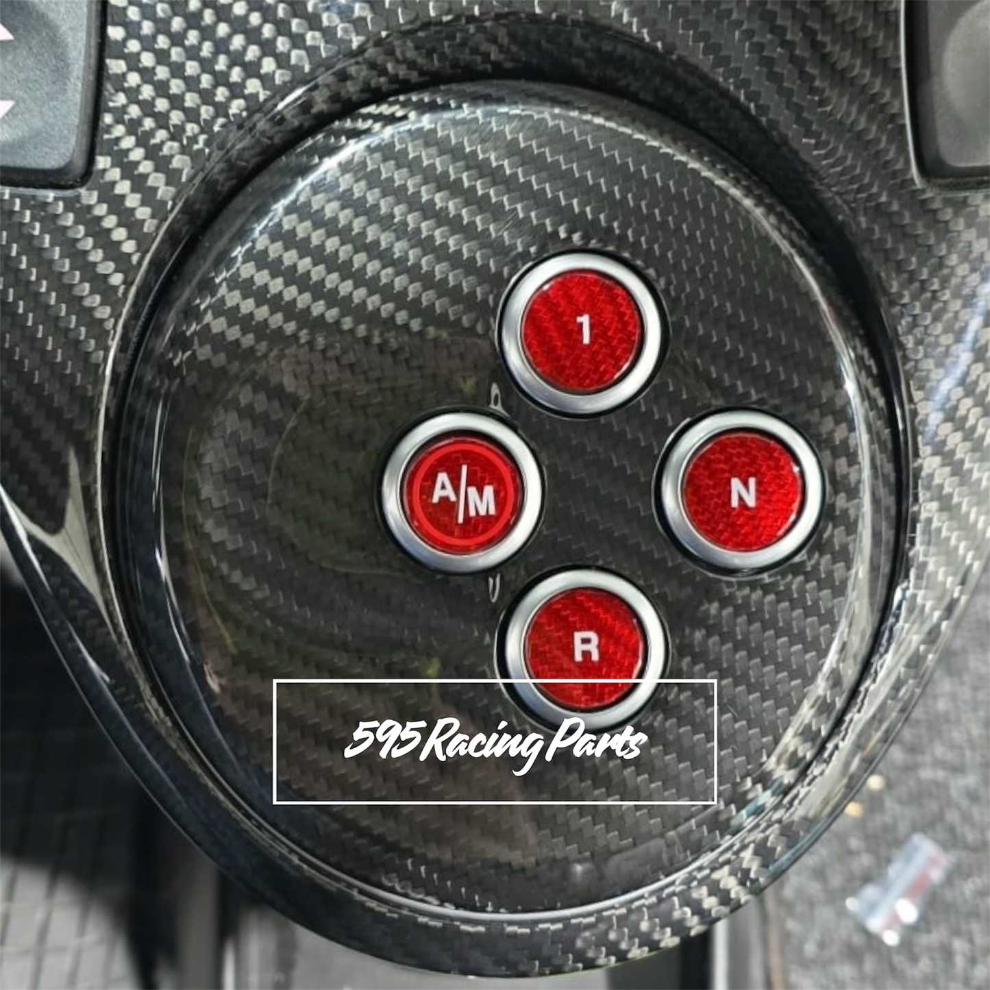 Cover pulsanti cambio MTA in VERO CARBONIO per Fiat 500 Abarth - 595 - 695