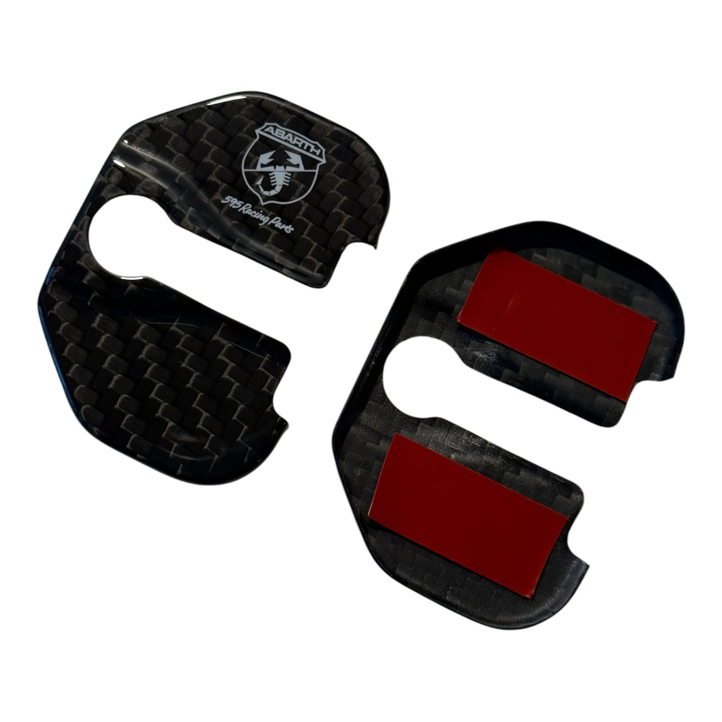 Coppia Cover serrature portiera in VERO CARBONIO per Fiat 500 Abarth - 595 - 695 - Punto - Fiat 500