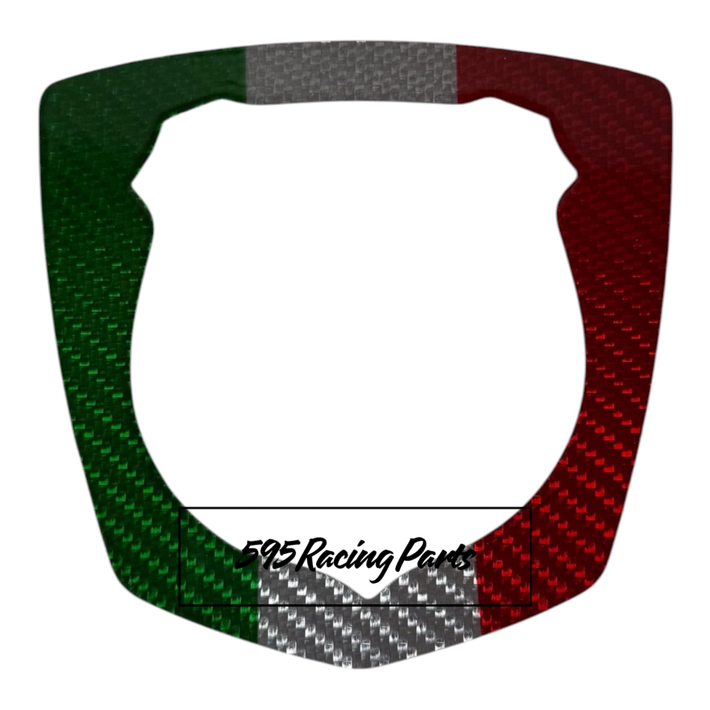 Abarth front logo surround cover in REAL CARBON for Fiat 500 Abarth 595 - 695