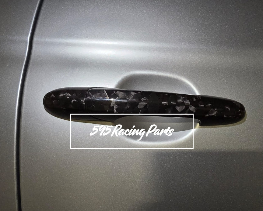 Pair of Door Handle Covers in REAL CARBON Fiat 500 Abarth 595 - 695 - Fiat 500 
