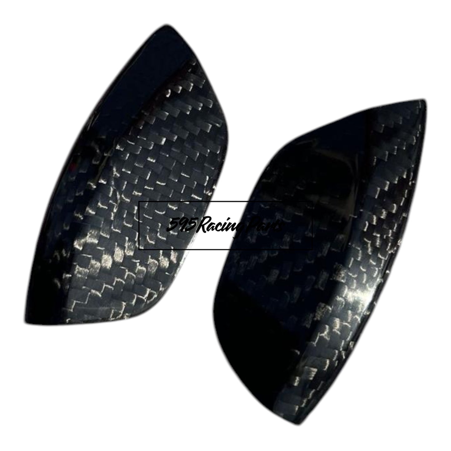 Coppia cover lava fari per fanali anteriori Xeno in VERO CARBONIO 500 Abarth - 595 - 695 - 500