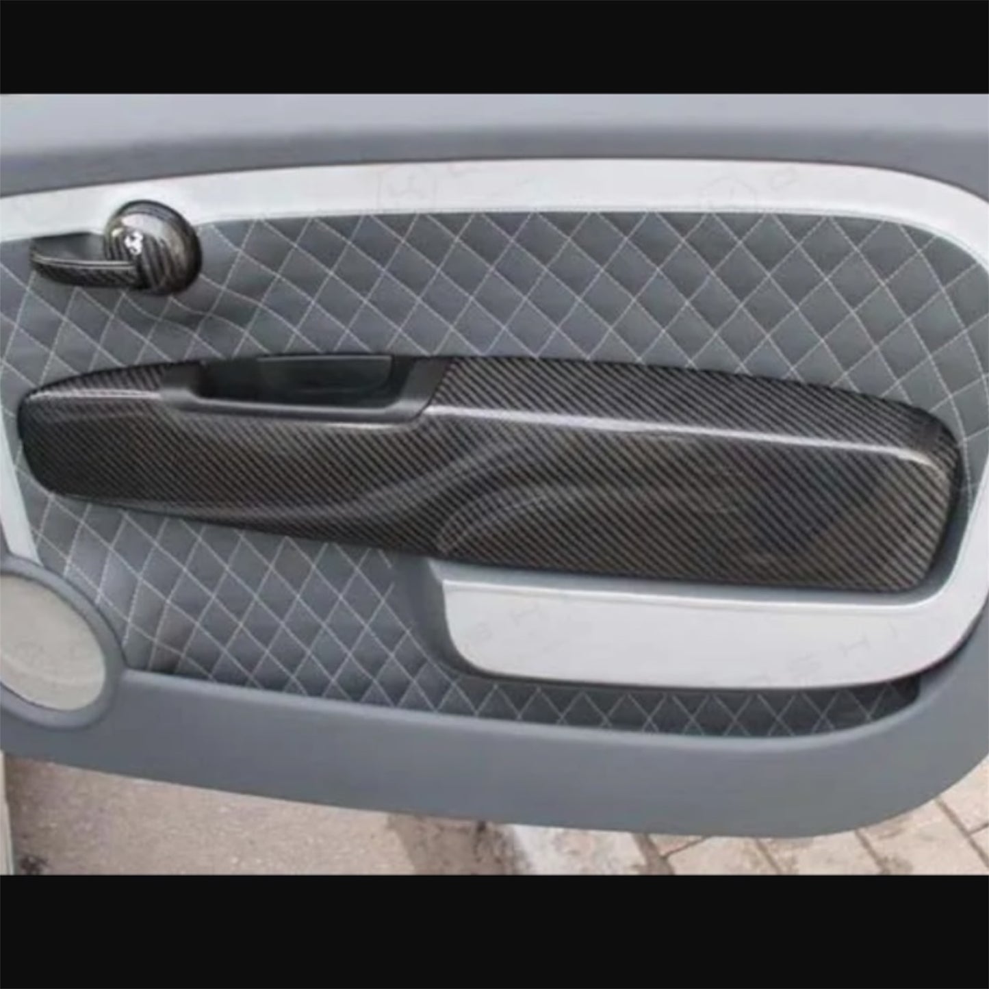 Coppia Cover interno portiera in VERO CARBONIO Fiat 500 Abarth - 595 - 695
