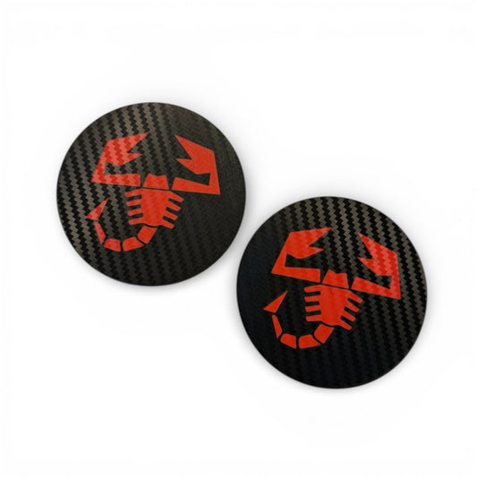 Pair of original carbon-effect seat wheel covers for Fiat 500 Abarth - 595 - 695 - in various finishes