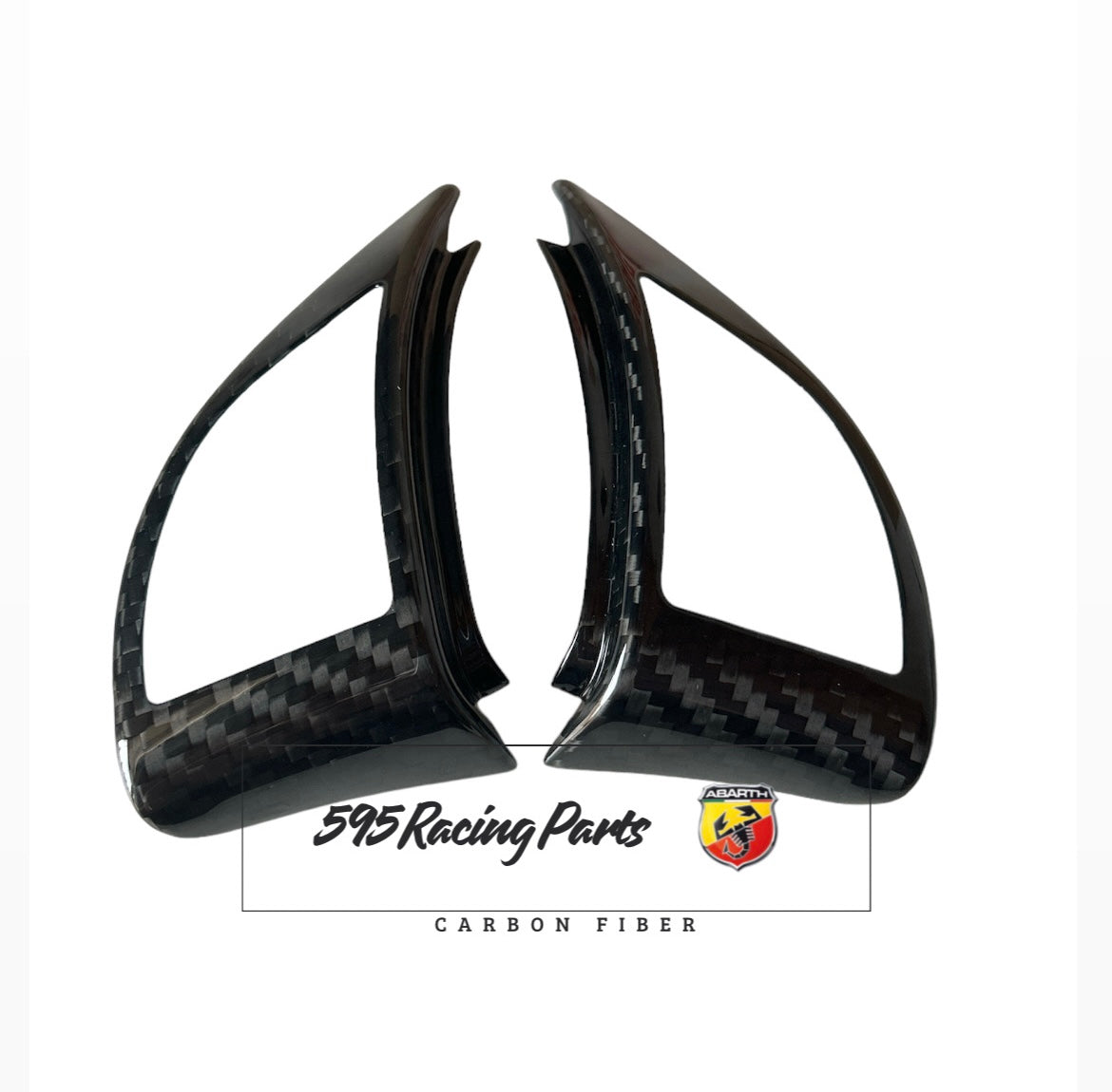 Steering Wheel Cover Kit in REAL CARBON Abarth 500 - Pre Restyling - in different finishes 