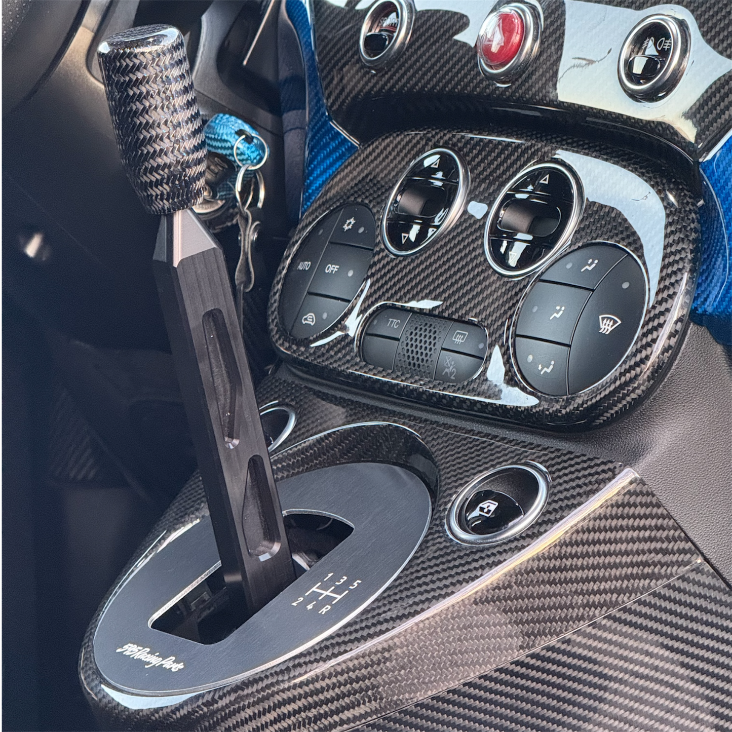 Gearbox Tower Kit 595 RACING PARTS Fiat 500 Abarth - 595 - 695 + carbon knob 