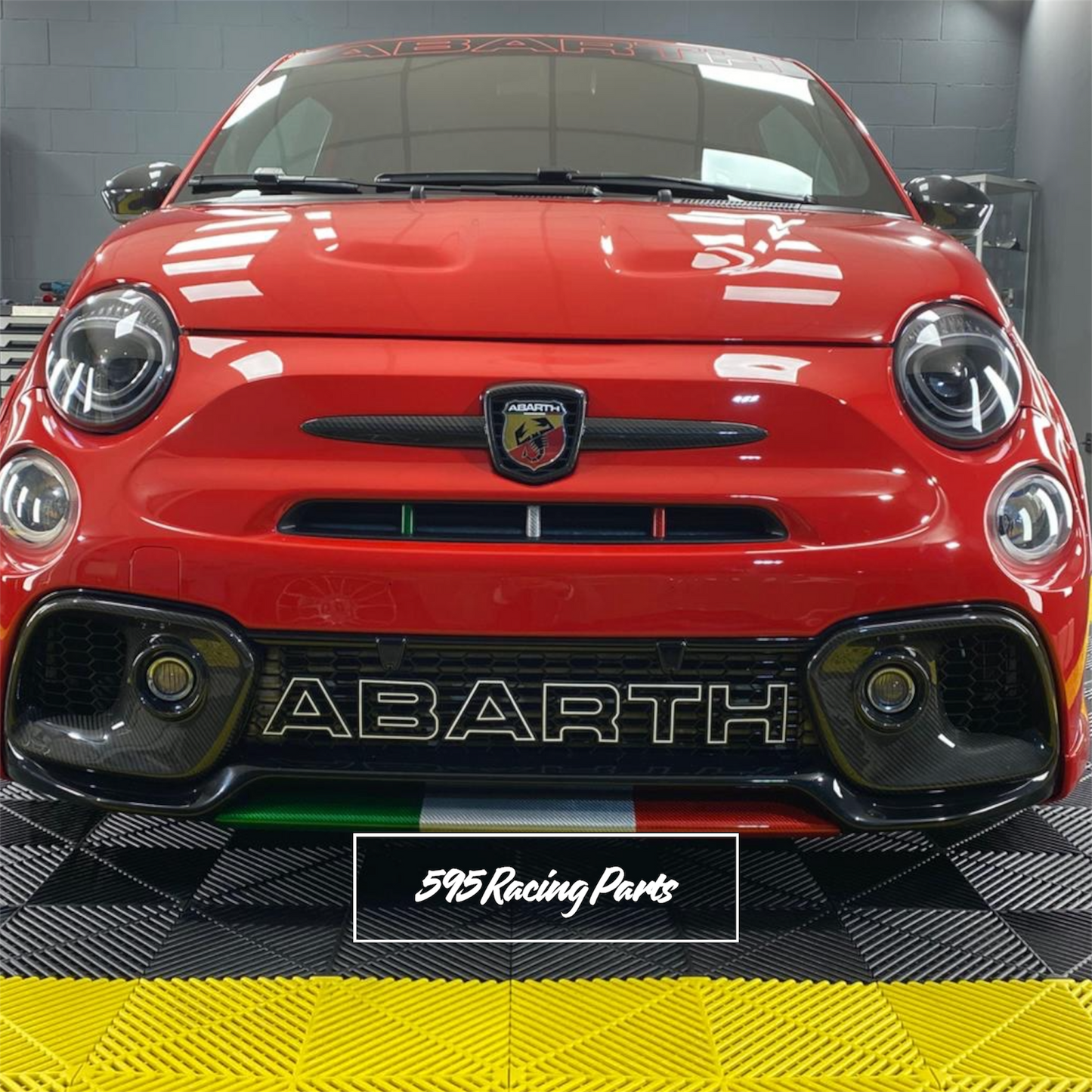 Cover Splitter Lama Anteriore in CARBONIO VERO per Fiat 500 Abarth 595 - 695 - Restyling - diverse finiture