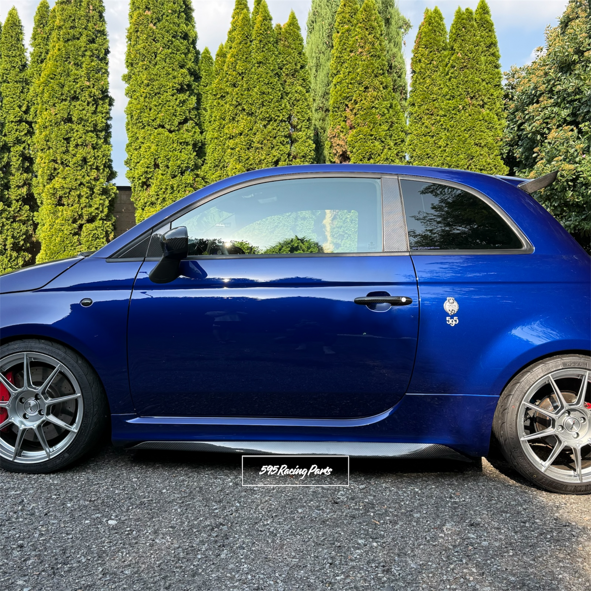 Coppia minigonne aggiuntive in CARBONIO VERO Fiat 500 Abarth - 595 - 695