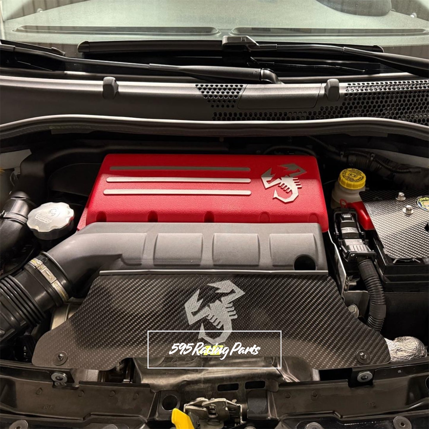 Para calore turbina in VERO CARBONIO per Fiat 500 Abarth - 595 - 695
