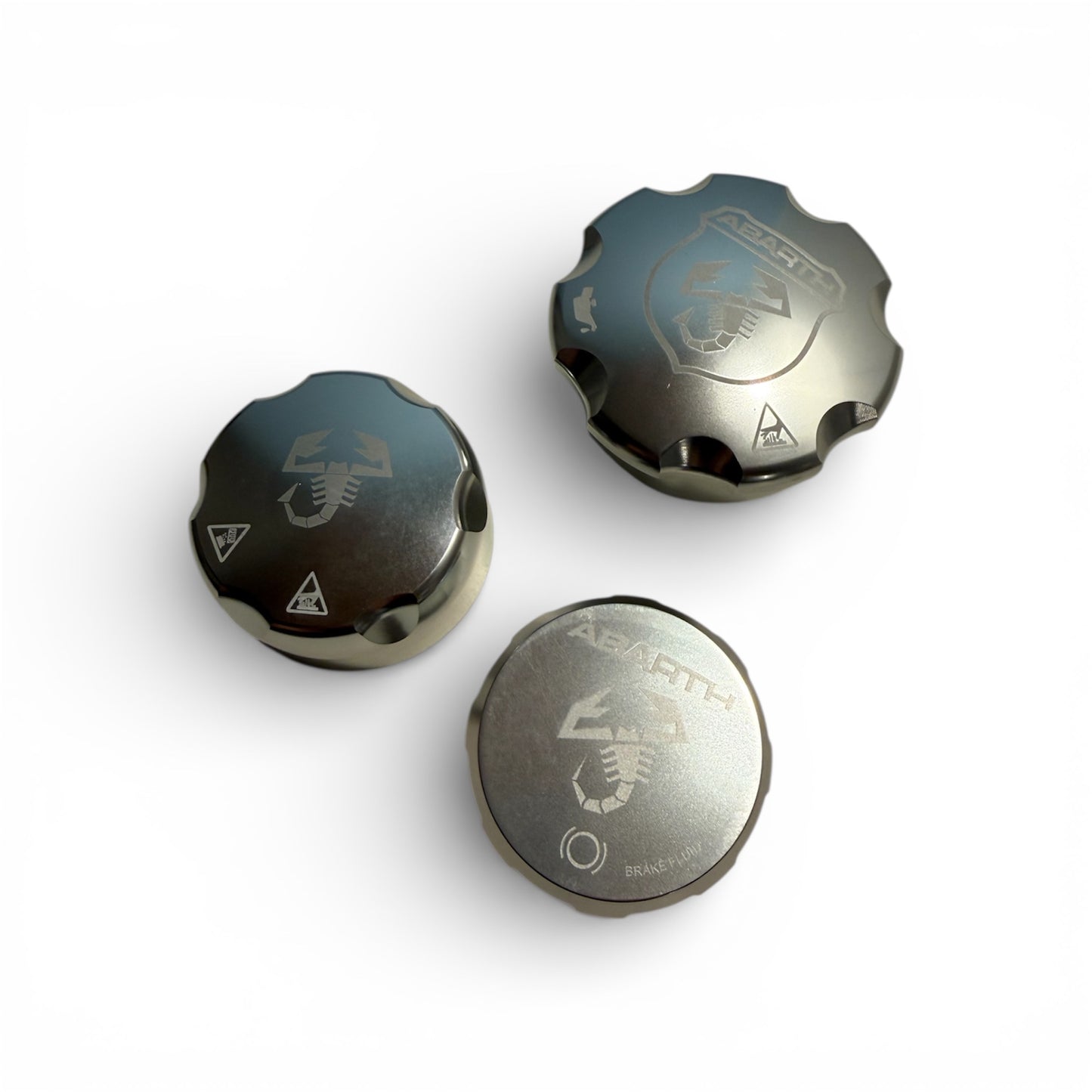 Kit of aluminum engine compartment caps Fiat 500 Abarth - Punto - Mito - 595 - 695 - in different colors