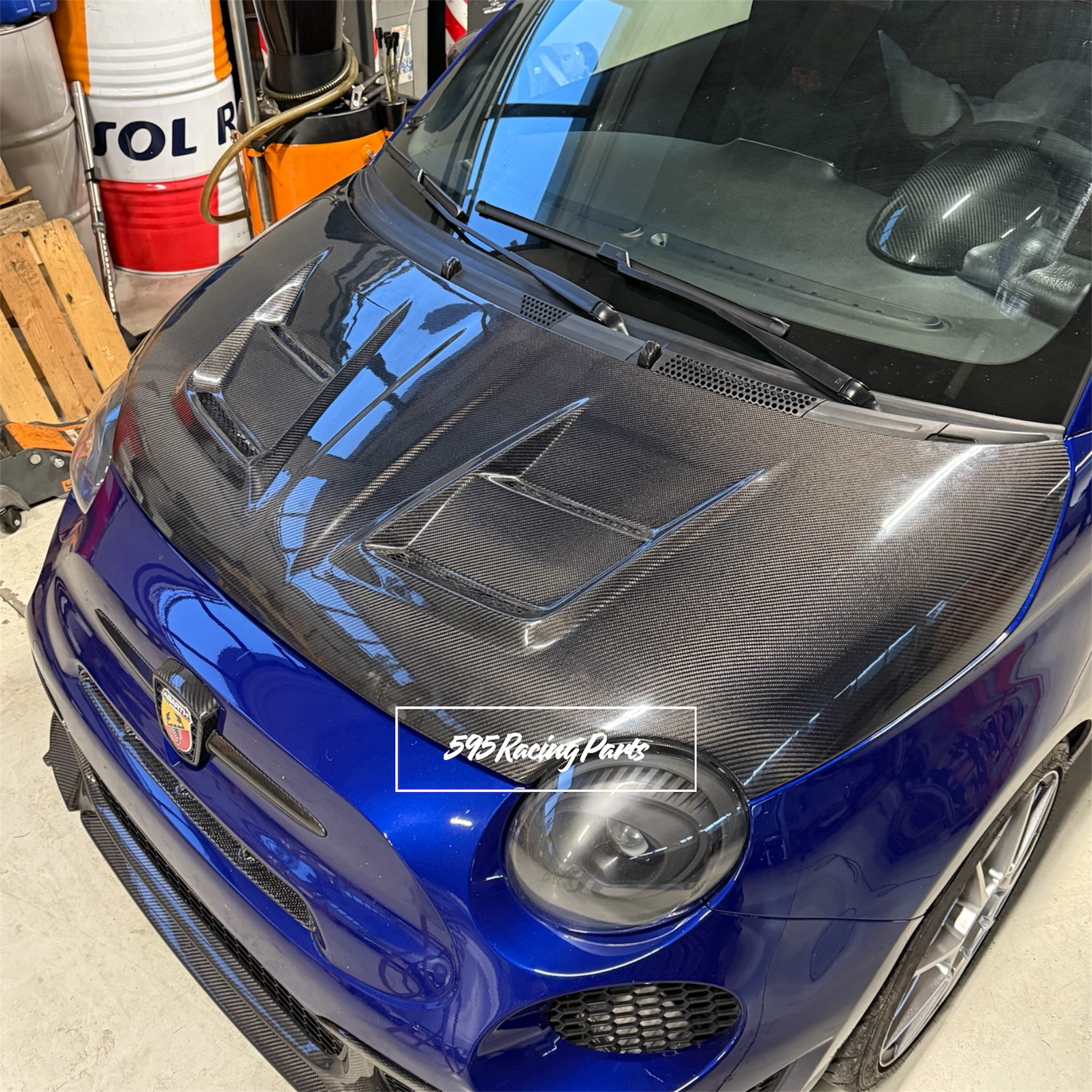 REAL CARBON Bonnet with Air Intakes Fiat 500 Abarth - 595 - 695