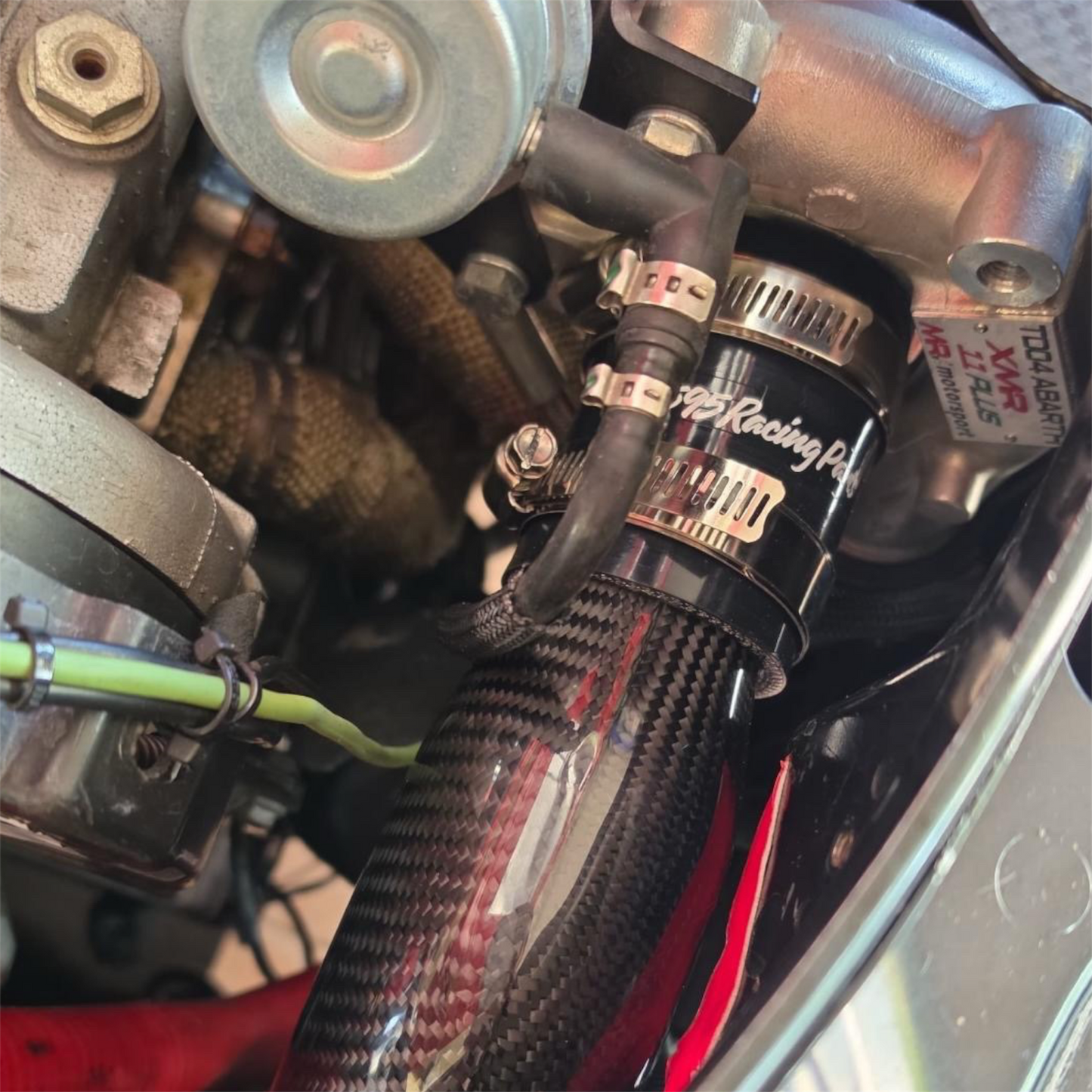 Fiat 500 Abarth Kit Aspirazione Diretta Bassa in VERO CARBONIO per turbina 1446 - IHI - TD04