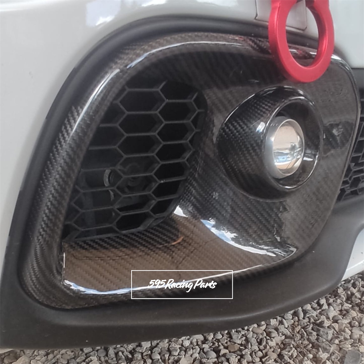 Pair of REAL CARBON fog light covers for Abarth 500 - 595 - 695 Restyling bumpers