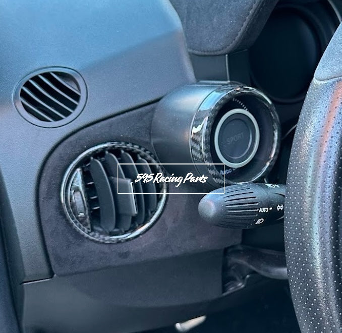 Cover manometro turbo in CARBONIO VERO per Fiat 500 Abarth - 595 - 695 - in diverse finiture