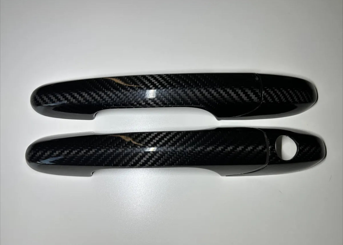 Pair of Door Handle Covers in REAL CARBON Fiat 500 Abarth 595 - 695 - Fiat 500 