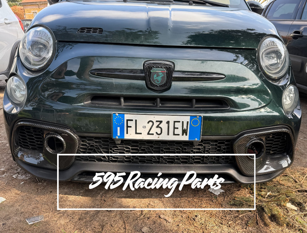 Coppia Cover fendinebbia in VERO CARBONIO per paraurti Abarth 500 - 595 - 695 Restyling