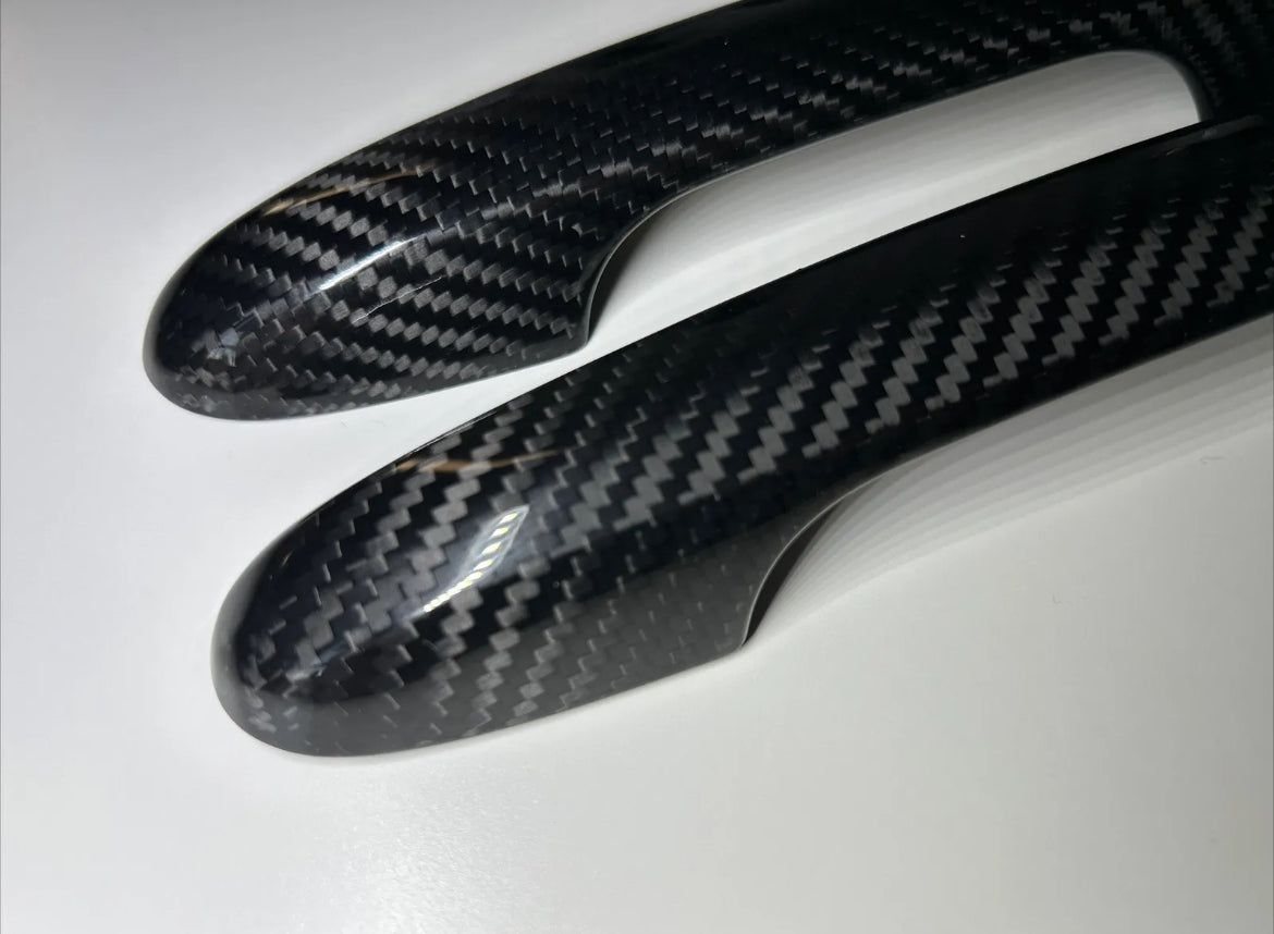 Pair of Door Handle Covers in REAL CARBON Fiat 500 Abarth 595 - 695 - Fiat 500 