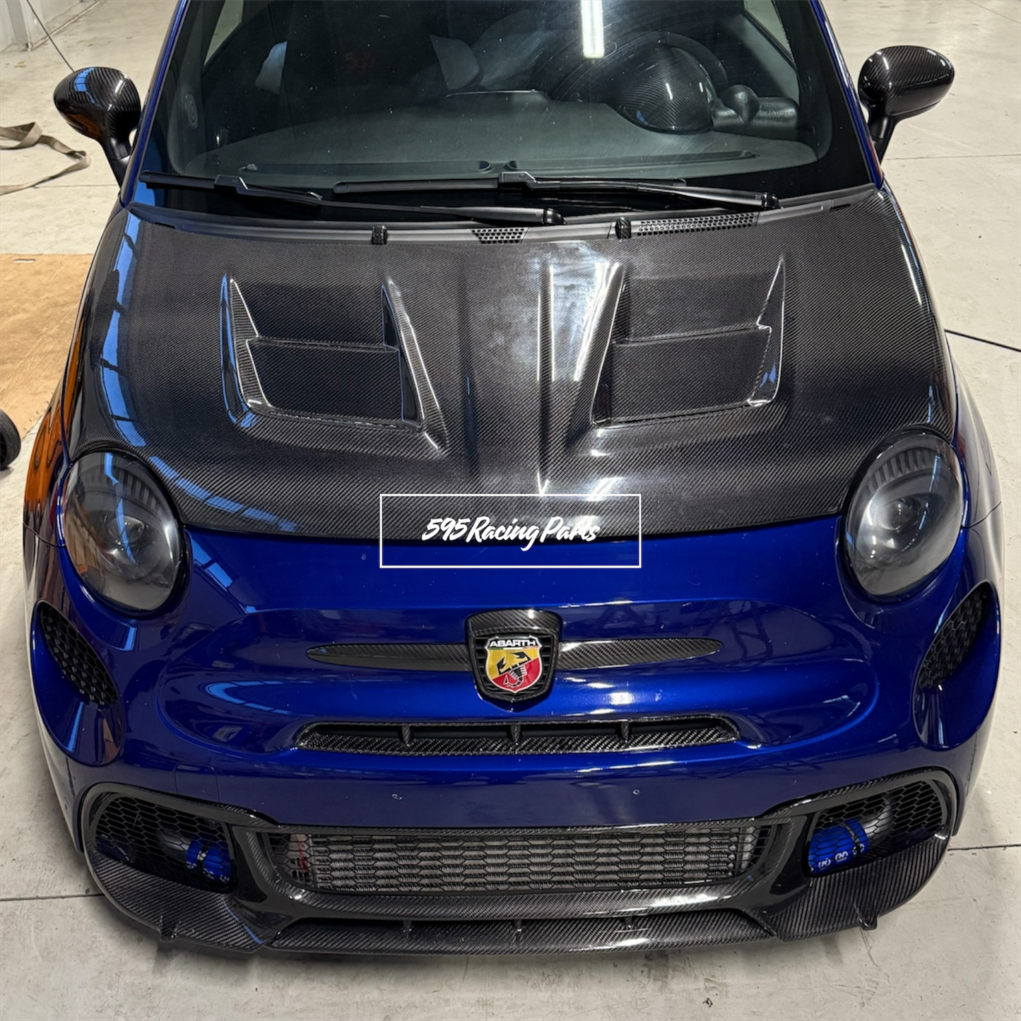 REAL CARBON Bonnet with Air Intakes Fiat 500 Abarth - 595 - 695