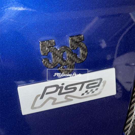 (PREORDINE) Cover logo 595 in CARBONIO VERO Fiat 500 Abarth - 595 - 695 - ESCLUSIVO