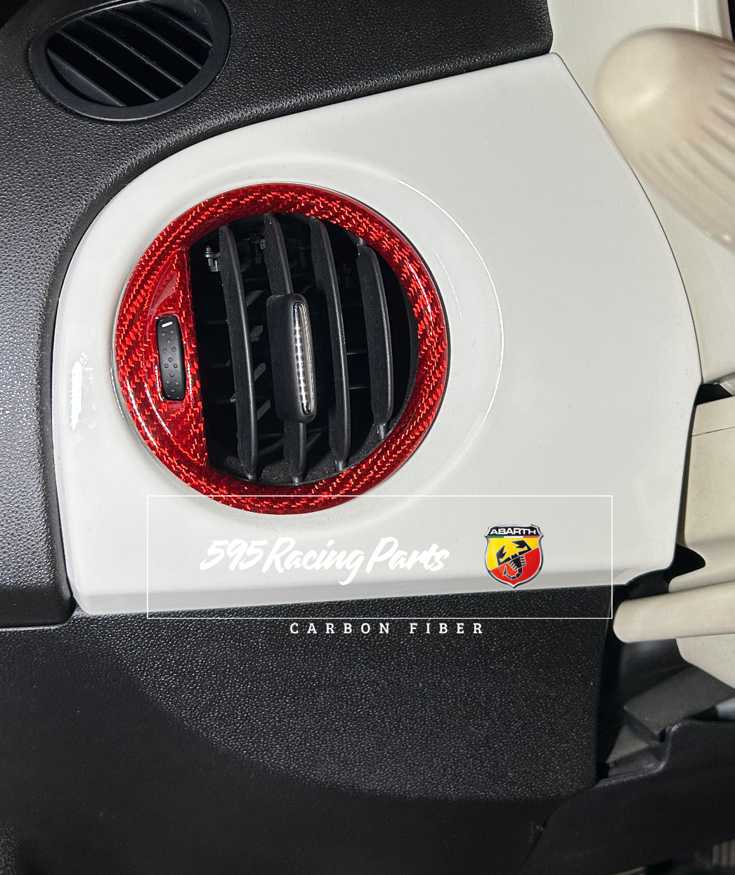Cover coppia Bocchette Aria in CARBONIO VERO Abarth 595 - 695 - Fiat 500 - Restyling