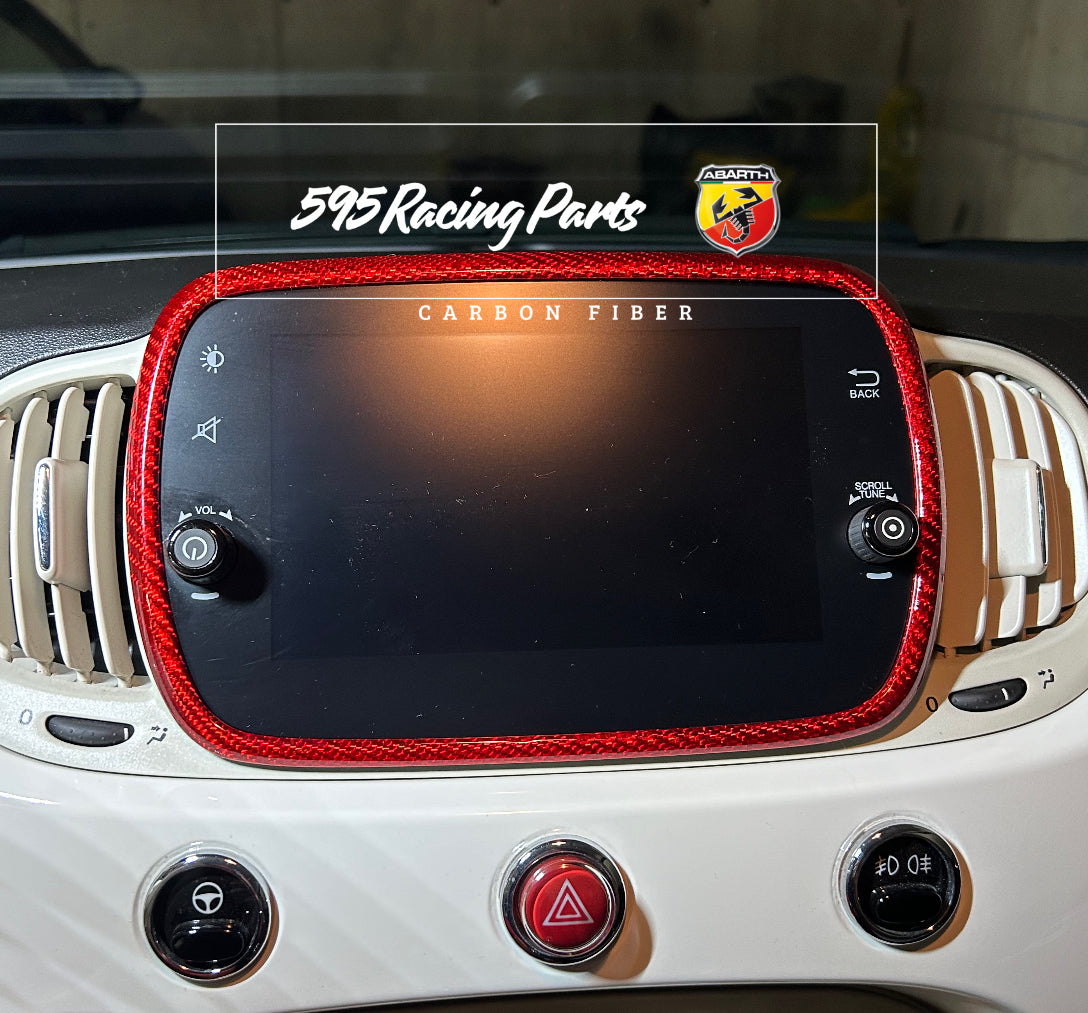 Car Radio Cover in REAL CARBON Fiat 500 Abarth 595 - 695 - Fiat 500 - in different finishes