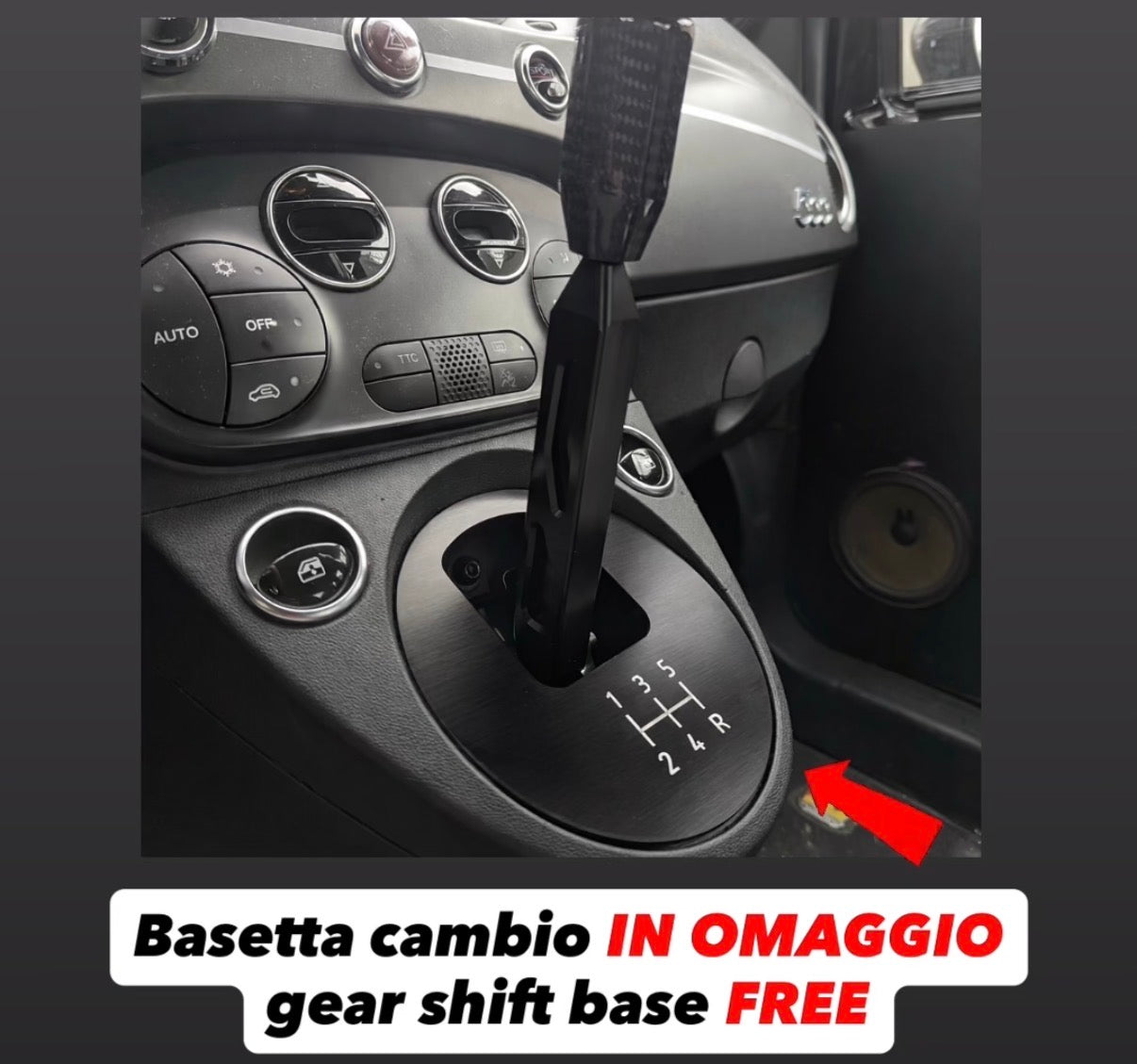 Torretta / Castelletto cambio 595 RACING PARTS Fiat 500 Abarth - 595 - 695 + pomello in carbonio