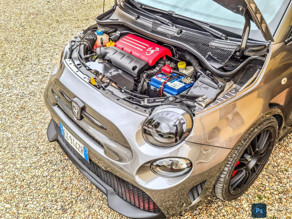 Paracalore turbina in VERO CARBONIO per Fiat 500 Abarth - 595 - 695