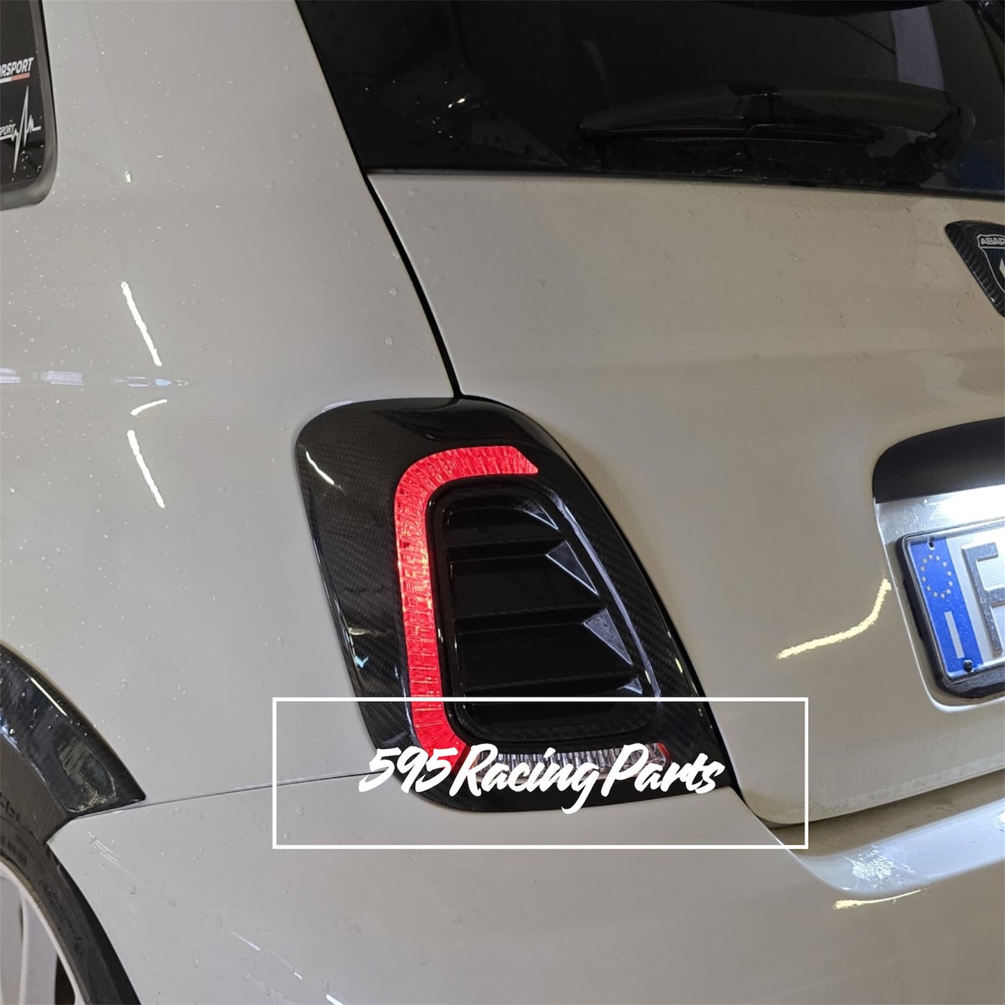 Coppia Cover Fanali Posteriori in CARBONIO VERO Per Abarth 500 - 595 - 695 Restyling