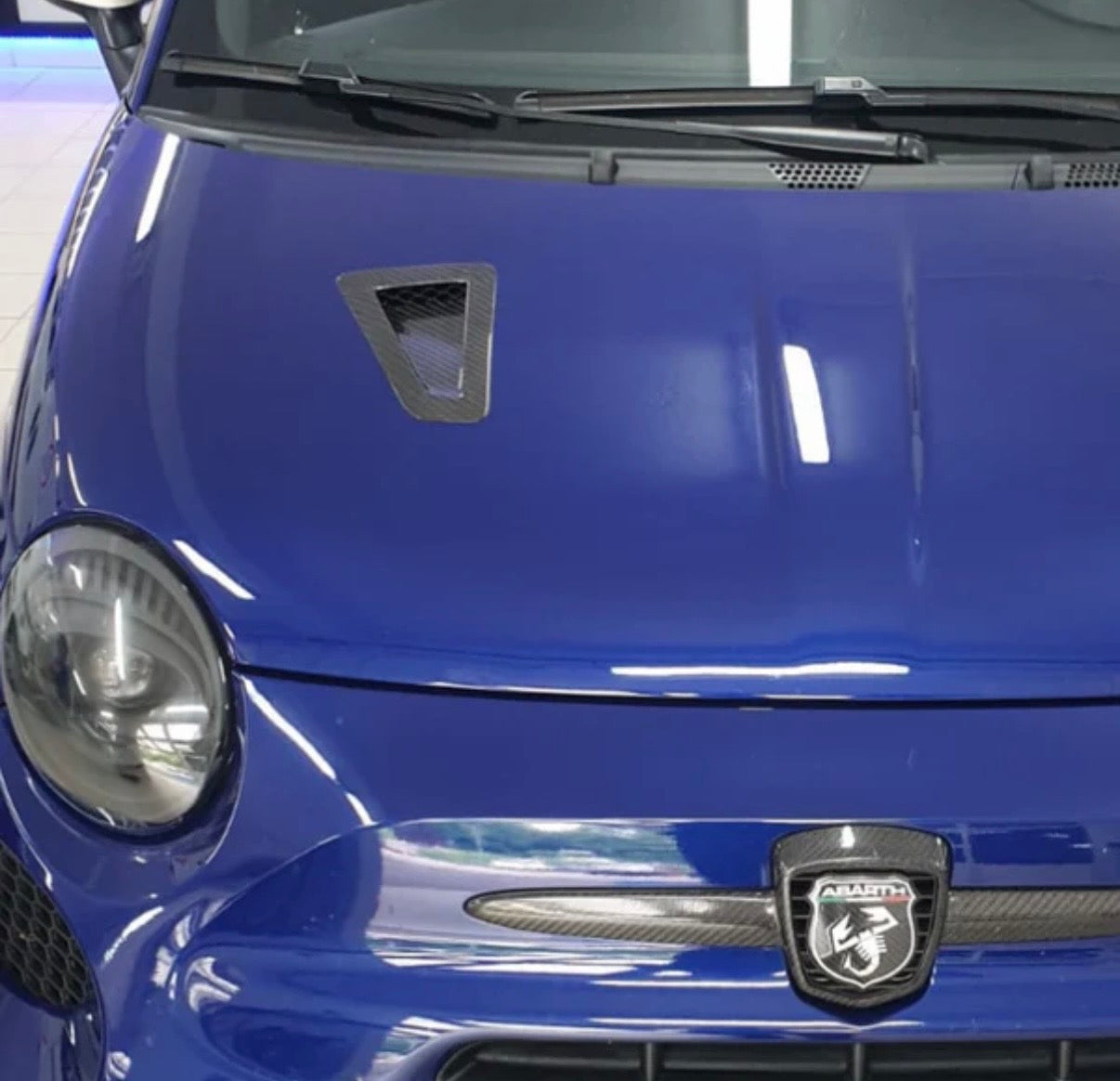 Bonnet air intake in REAL CARBON for Fiat 500 Abarth - 595 - 695