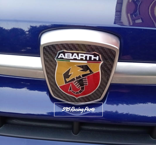 Cover contorno logo anteriore Abarth in CARBONIO VERO per Fiat 500 Abarth 595 - 695