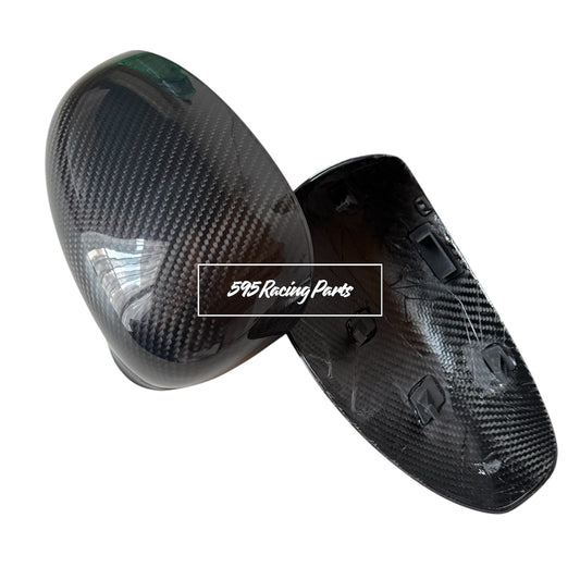 Pair of REAL CARBON Fiber Mirror Caps for Fiat 500 Abarth - 595 - 695 - Punto Abarth - Alfa Romeo 4C