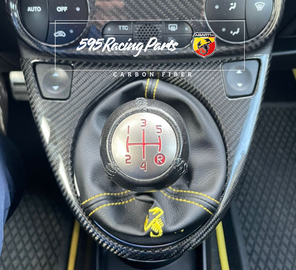 Gear Shift Cover in REAL CARBON Fiat 500 Abarth - 595 - 695 - Fiat 500 - Pre Restyling