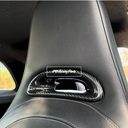 Coppia Cover passacintura sedili in VERO CARBONIO per Fiat 500 Abarth - 595 - 695