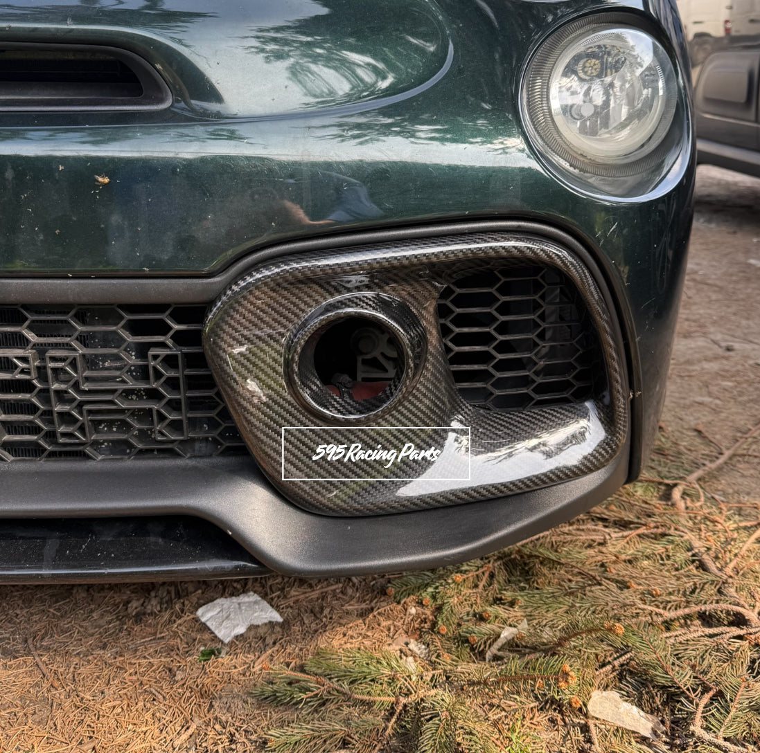 Coppia Cover fendinebbia in VERO CARBONIO per paraurti Abarth 500 - 595 - 695 Restyling