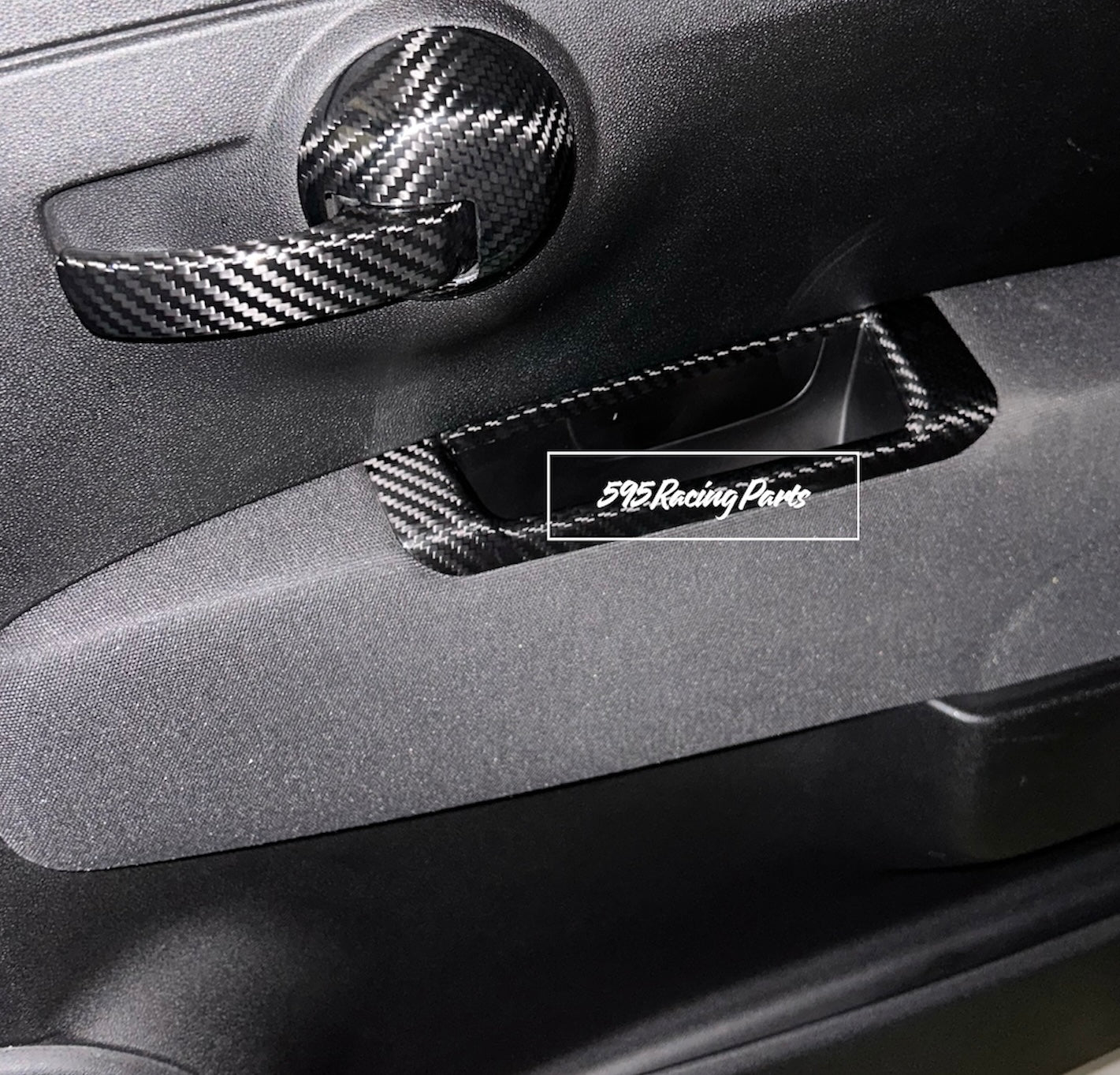 Cover pair of internal handles in REAL CARBON Abarth 595 - 695 - 500 - Fiat 500