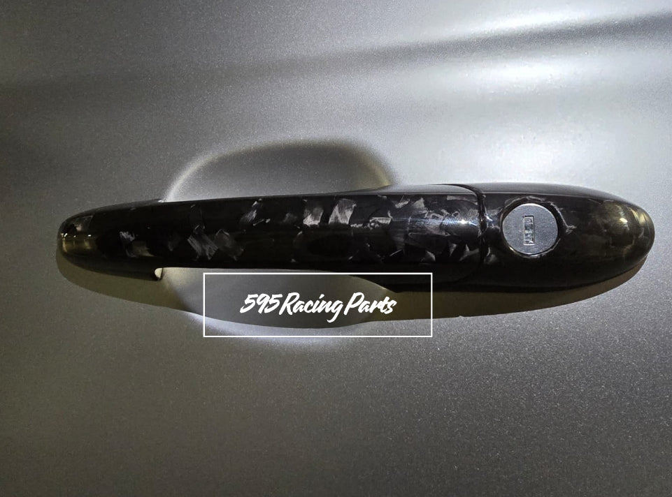 Pair of Door Handle Covers in REAL CARBON Fiat 500 Abarth 595 - 695 - Fiat 500 