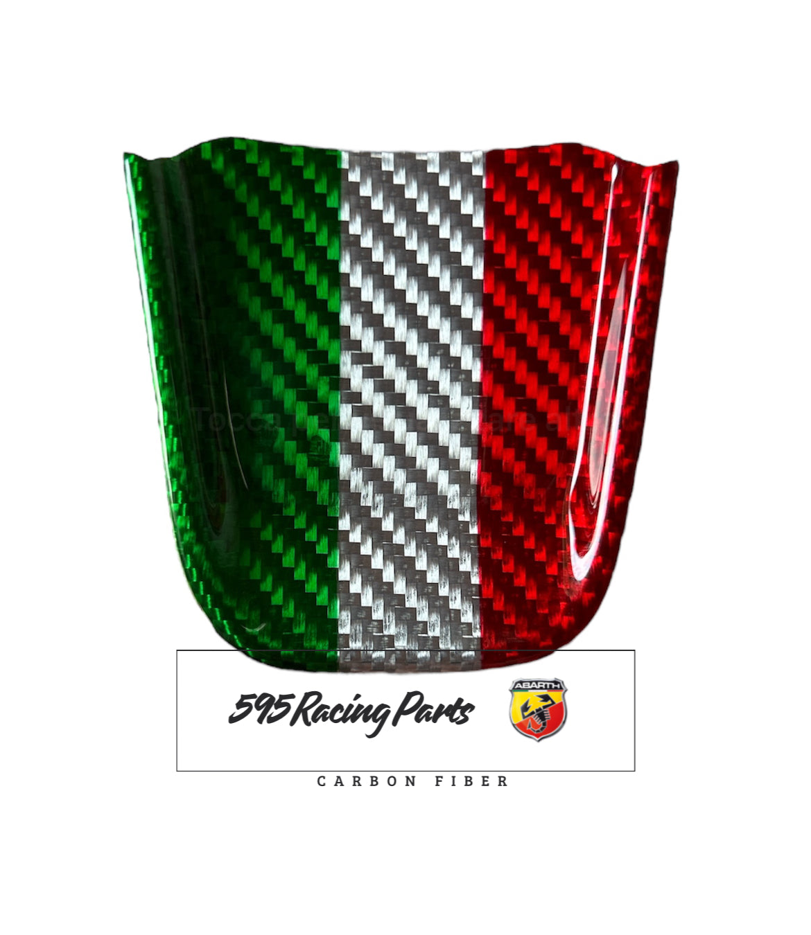REAL CARBON insert for Abarth 500 - 595 - 695 steering wheel - Restyling - in different finishes 