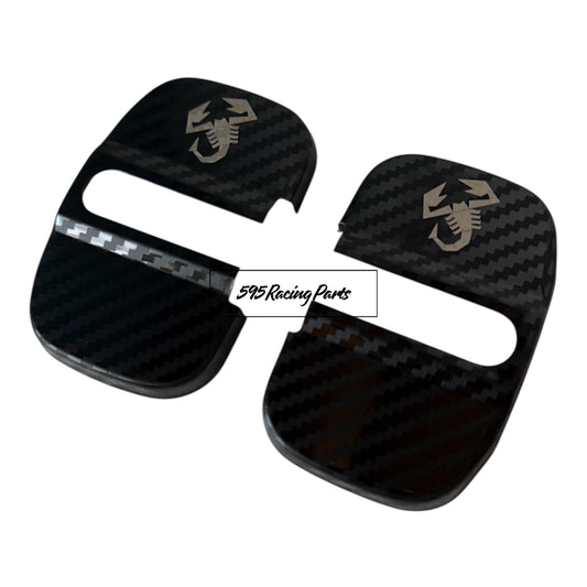 Coppia Cover serratura portiere carbonlook per Fiat 500 Abarth - 595 - 695 - Fiat 500