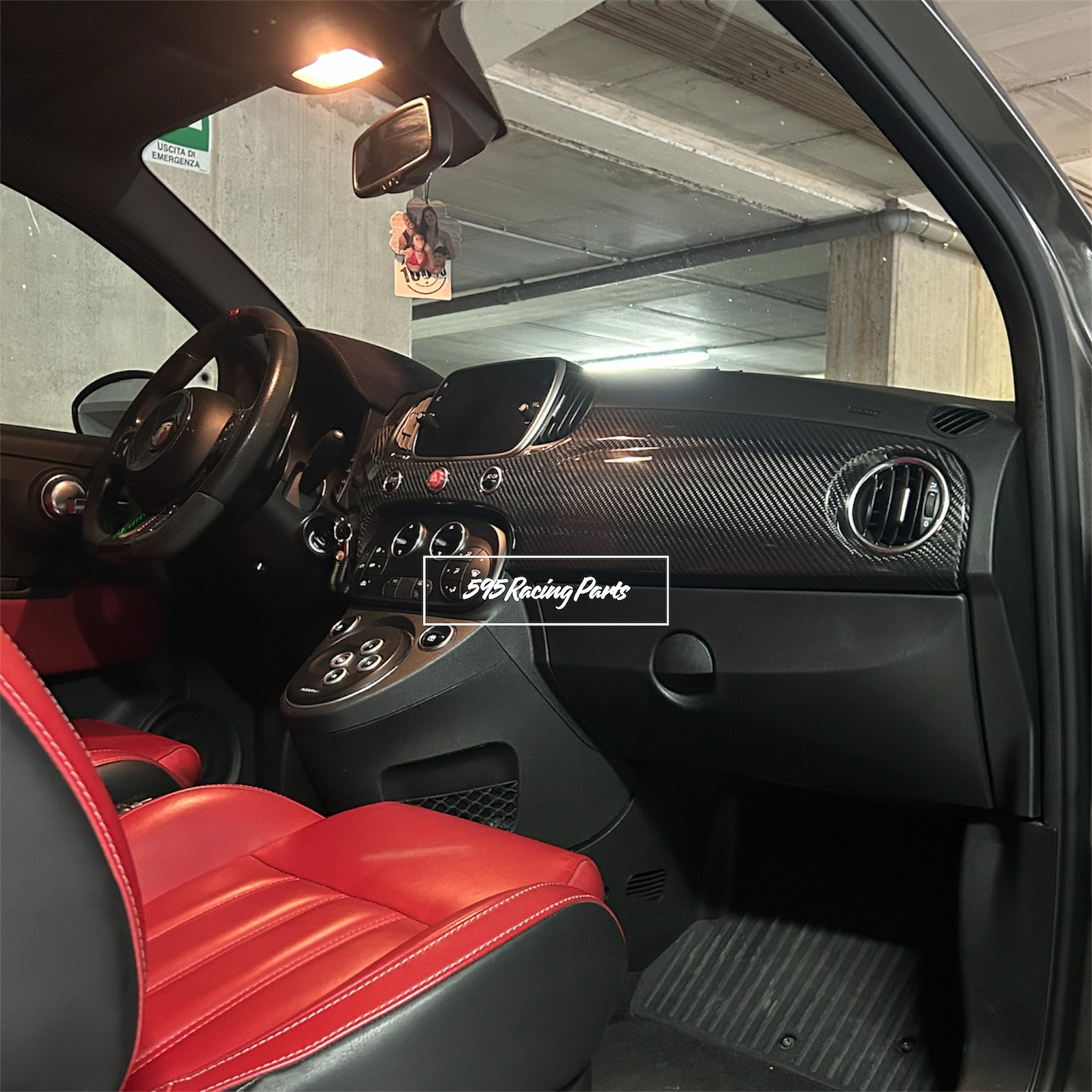 Dashboard Cover in REAL CARBON for Abarth 595 - 695 - Fiat 500 - Restyling