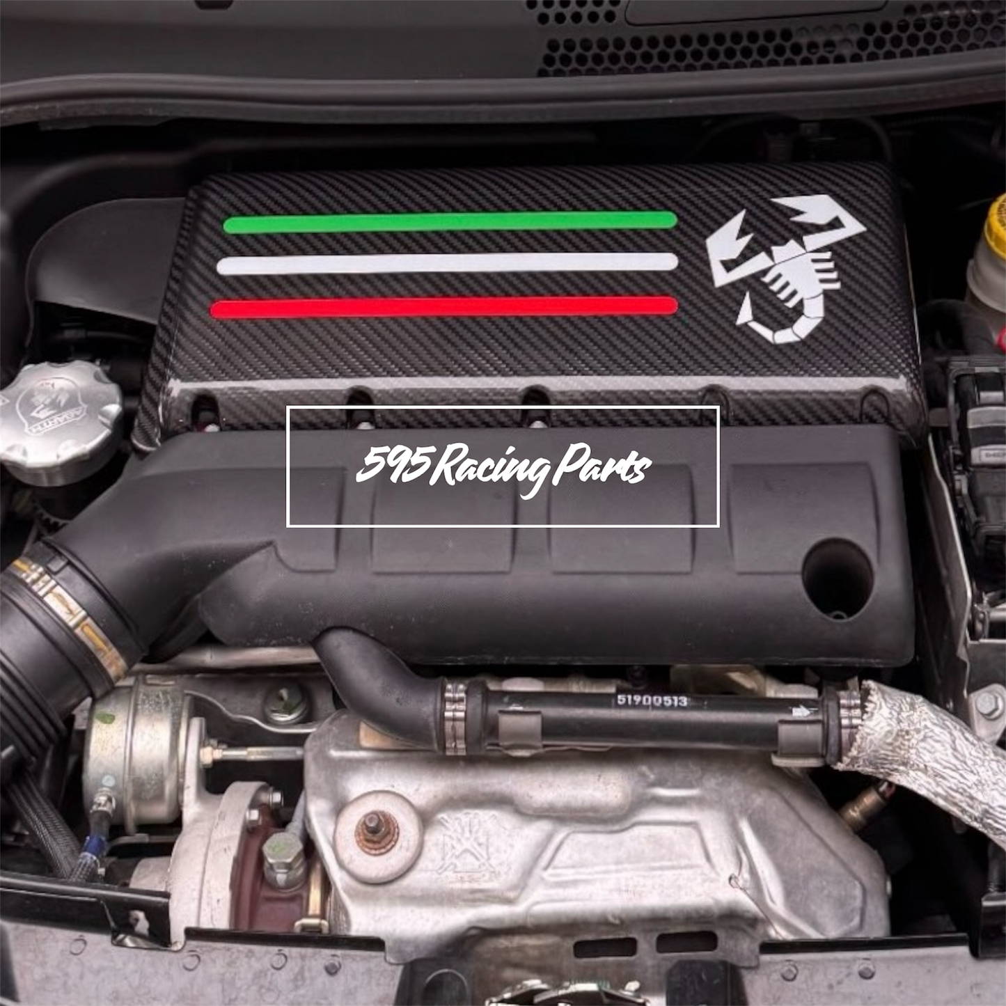 REAL CARBON FIBER air filter cover for Fiat 500 Abarth (all versions)