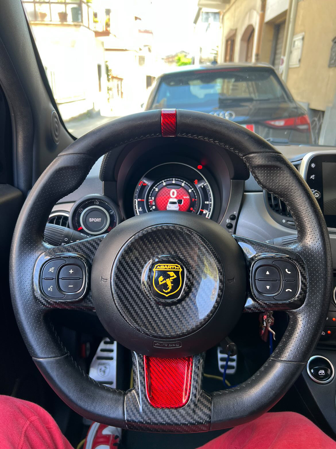 Mirino Volante in CARBONIO VERO Fiat 500 Abarth 595 - 695 - in diverse finiture