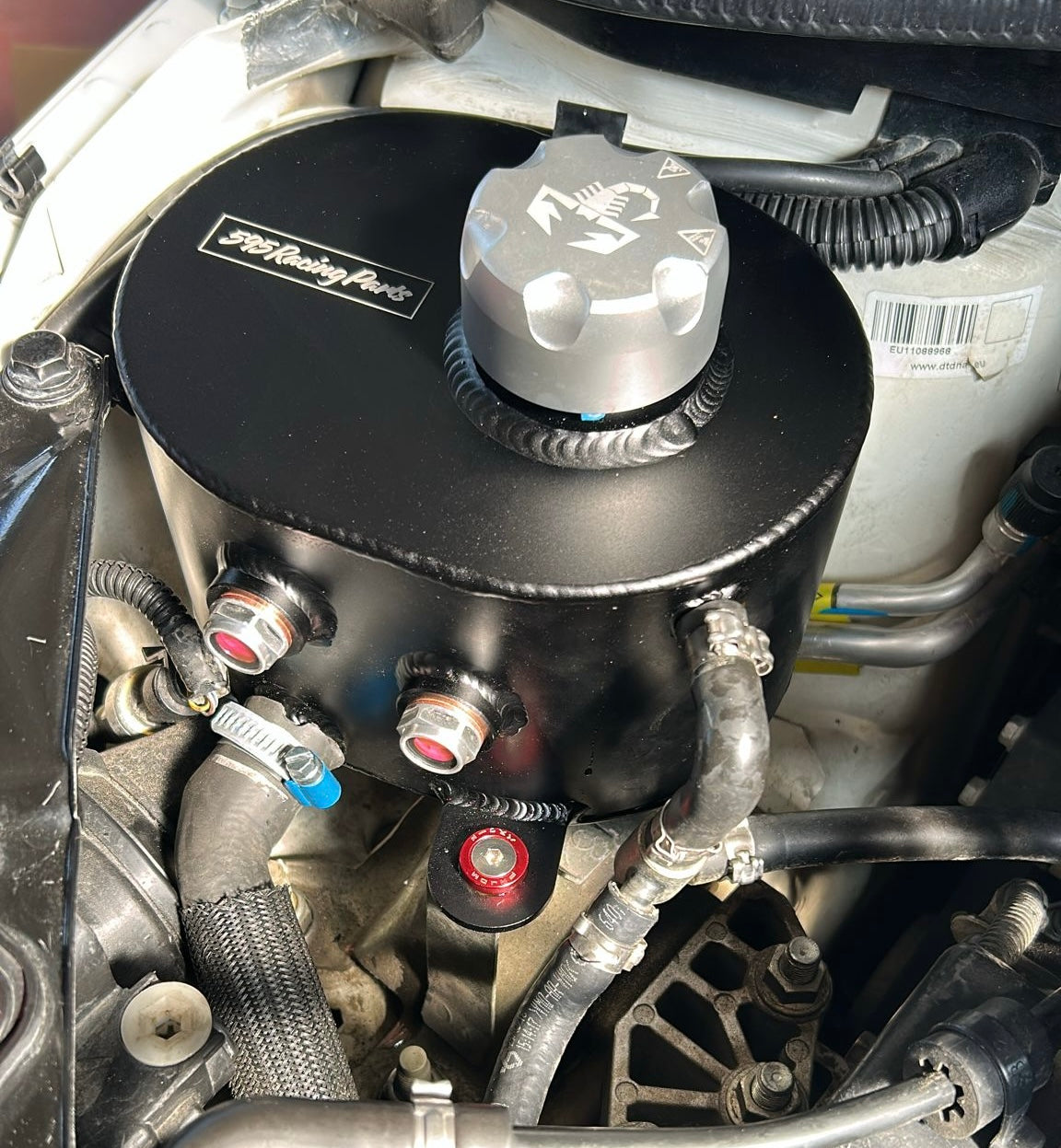 Vaschetta acqua radiatore Fiat 500 Abarth in alluminio RINFORZATA + TAPPO