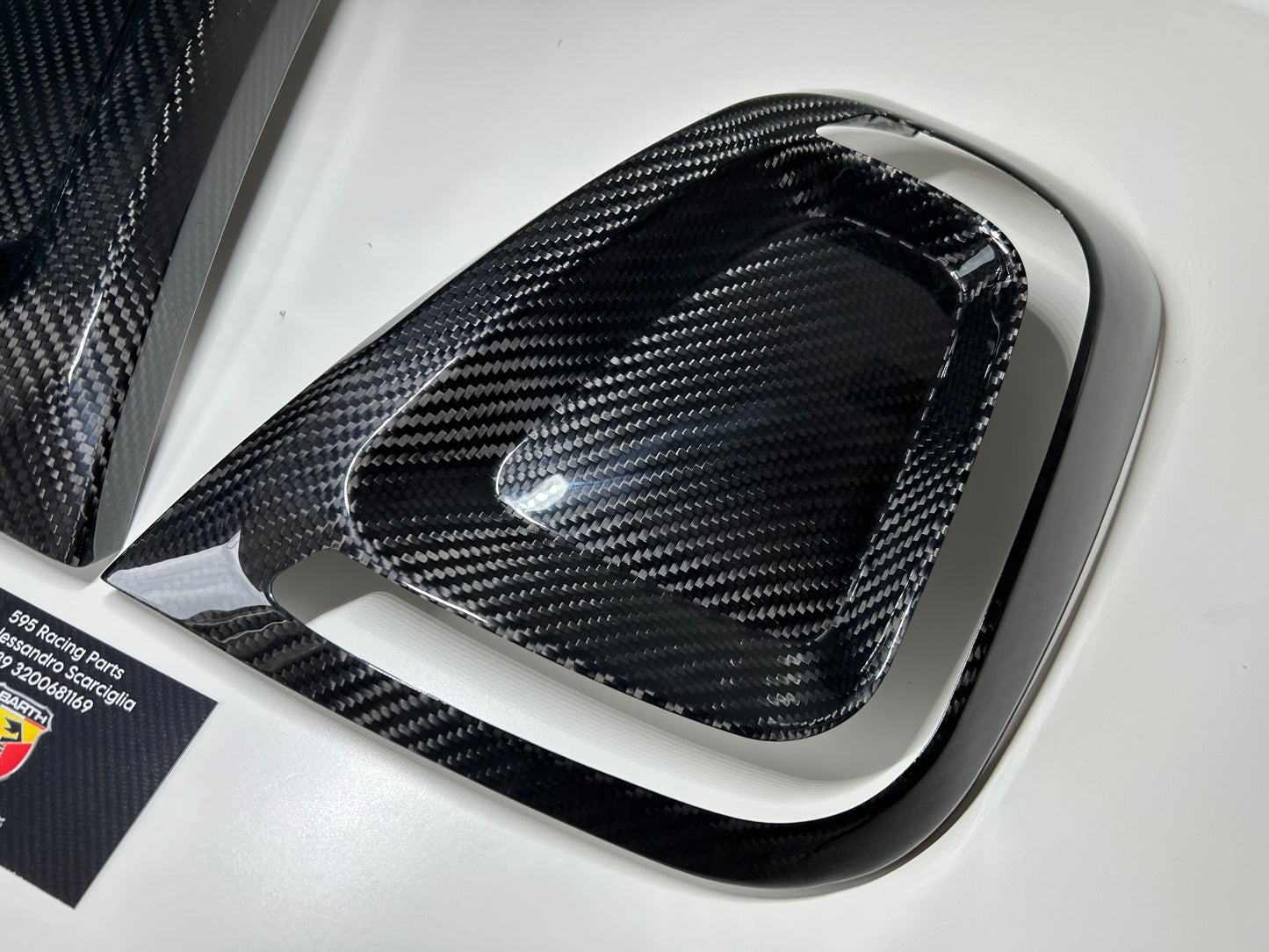 Coppia Cover fanali posteriori in VERO CARBONIO per Abarth 500 - 595 - 695 - Fiat 500 Restyling