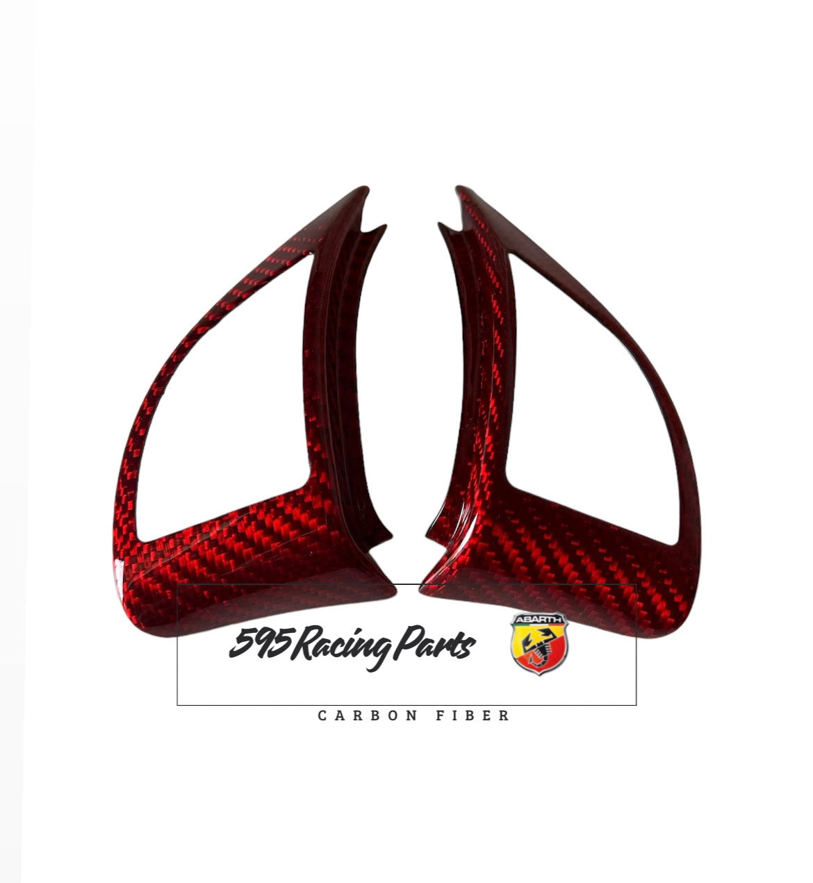 Steering Wheel Cover Kit in REAL CARBON Abarth 500 - Pre Restyling - in different finishes 
