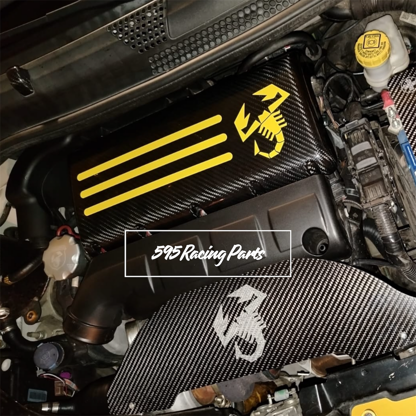 REAL CARBON FIBER air filter cover for Fiat 500 Abarth (all versions)