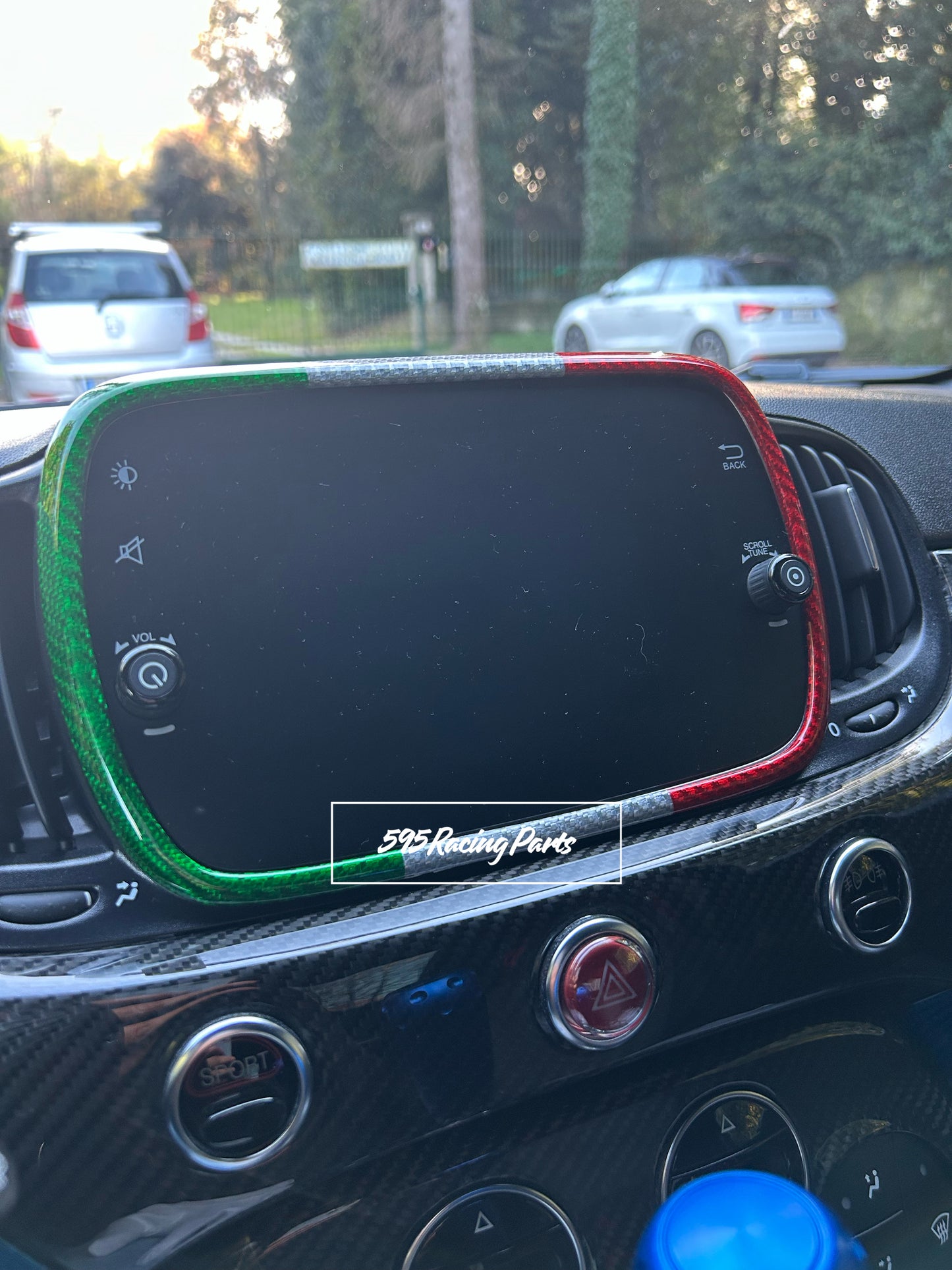 Car Radio Cover in REAL CARBON Fiat 500 Abarth 595 - 695 - Fiat 500 - in different finishes