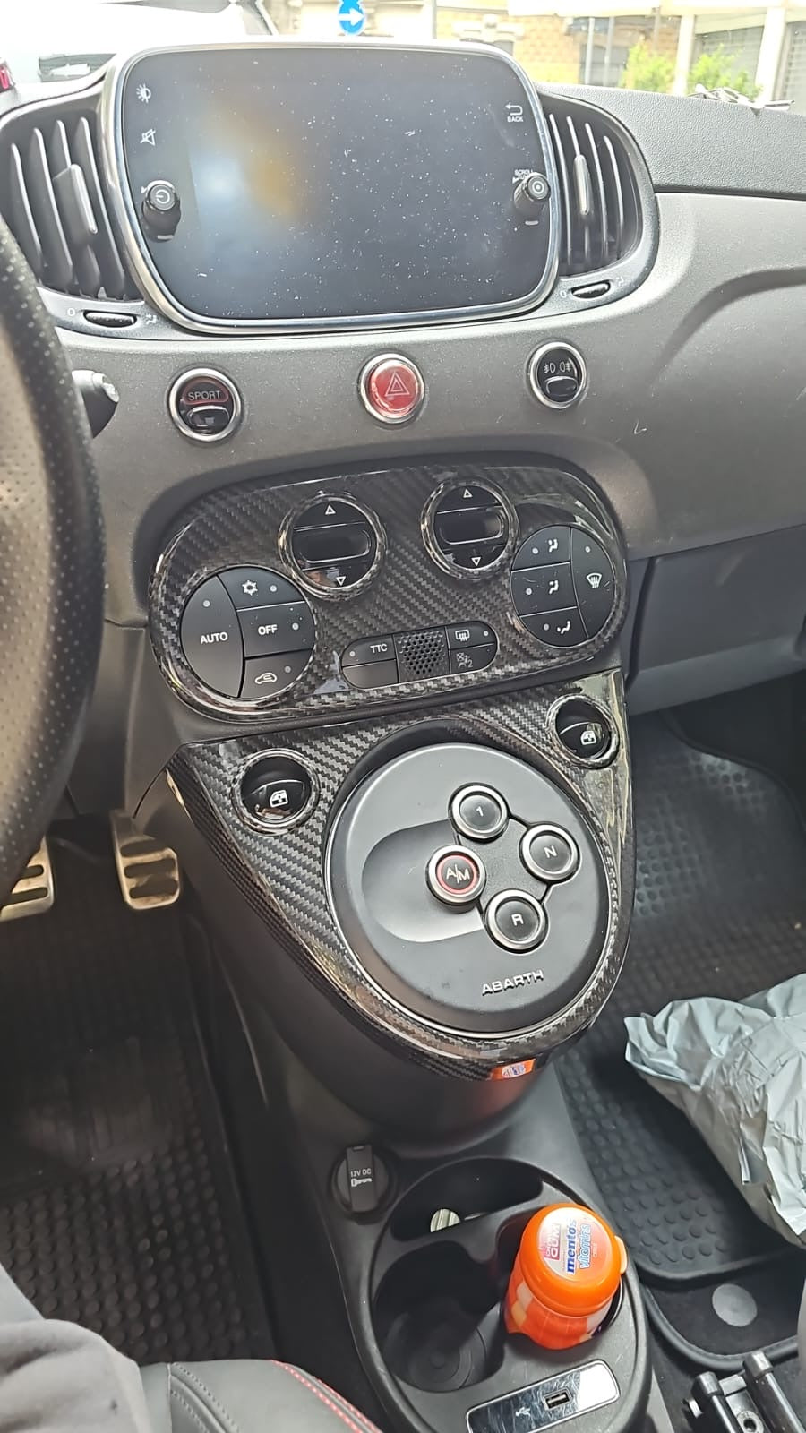 Gear Shift Cover in REAL CARBON Fiat 500 Abarth - 595 - 695 - Fiat 500 - Restyling - in different finishes