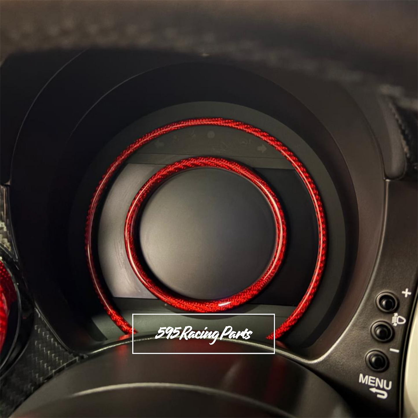 Cover anelli tft contachilometri in VERO CARBONIO per Fiat 500 Abarth - tutte le versioni con display